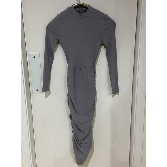 NWOT Fashion Nova Good Days in My Mind Bandage Ruched Midi Dress Grey Size Small - Picture 6 of 7